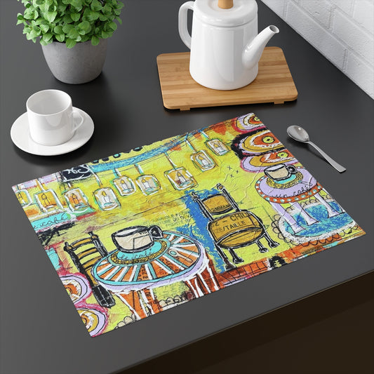 Placemat - French Cafe inspired, French Cafe design, Coffee House Art, 1pc