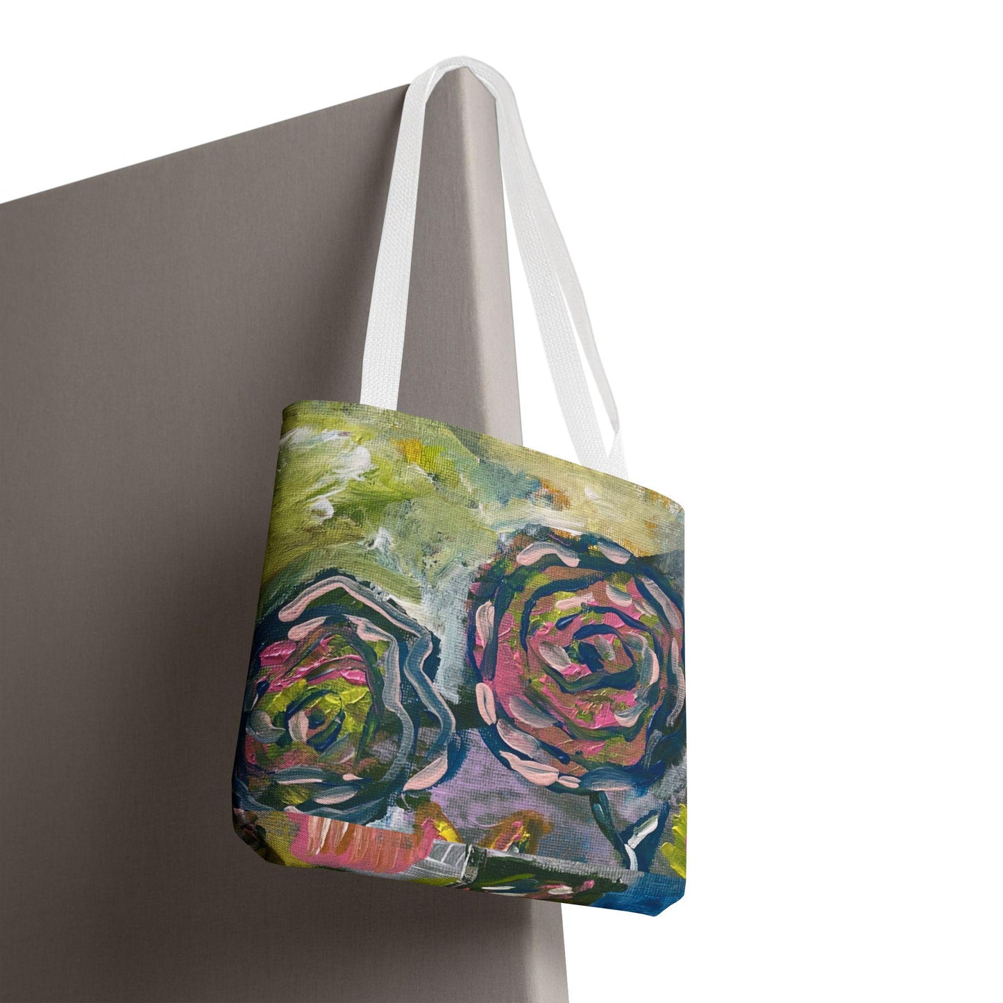 Floral Art Tote Bag, Stylish Shopping Bag, Eco-Friendly Gift, Summer Accessory, Art Lover's Tote, Beach or Gym Bag