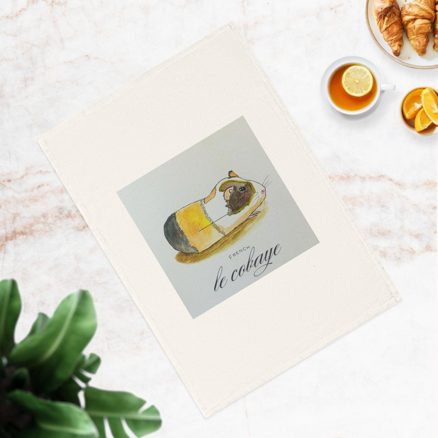 Guinea Pig Cotton Tea Towel - Cute Farmhouse Decor, Kitchen Gift, Pet Lover Gift, Unique Home Accessory, Animal Art