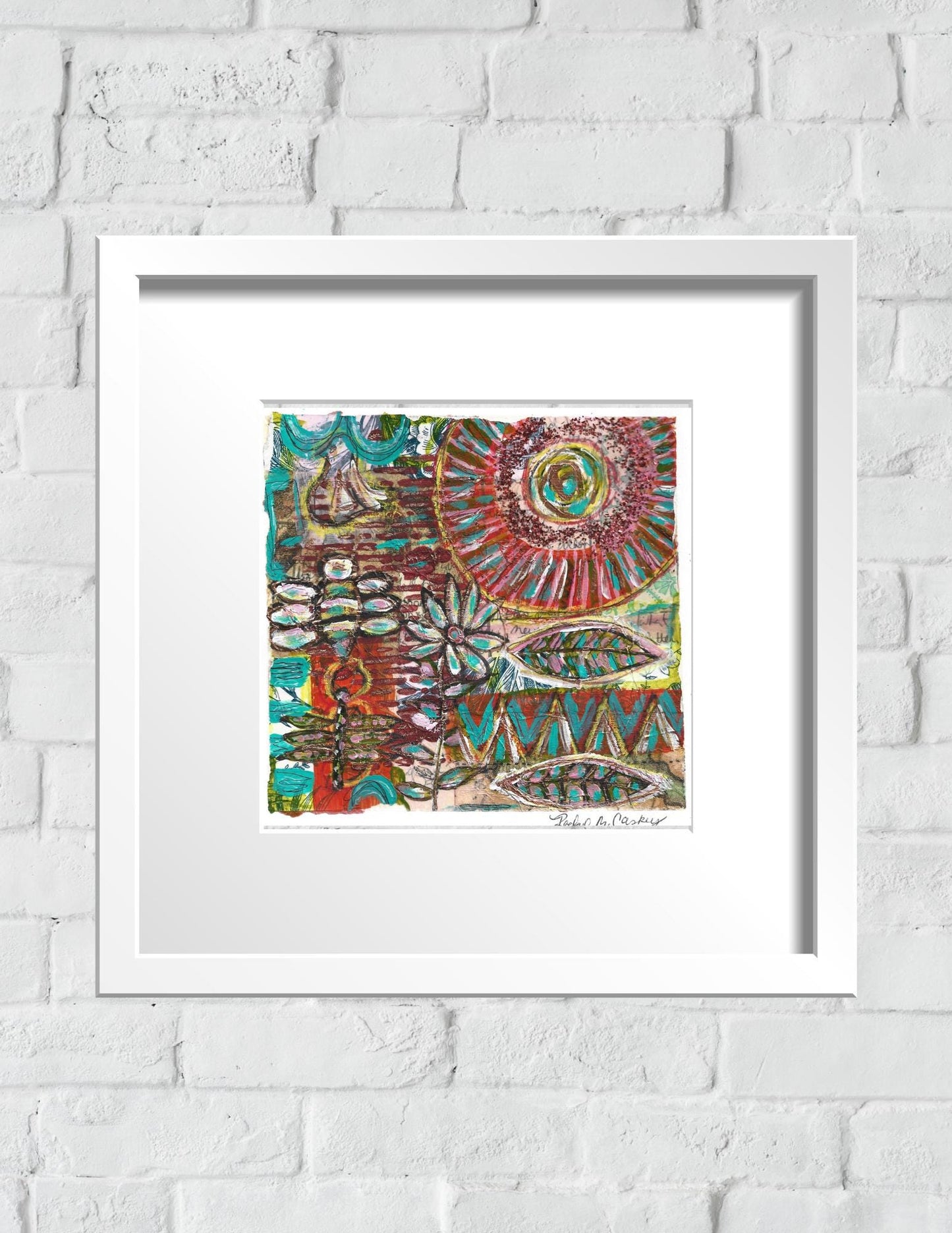 Boho Digital Art Print Download Bundle | 3 Sizes: 5x5, 8x8, 12x12 | Eclectic Mixed Media Botanical Collage for Boho & Nature-Inspired Decor