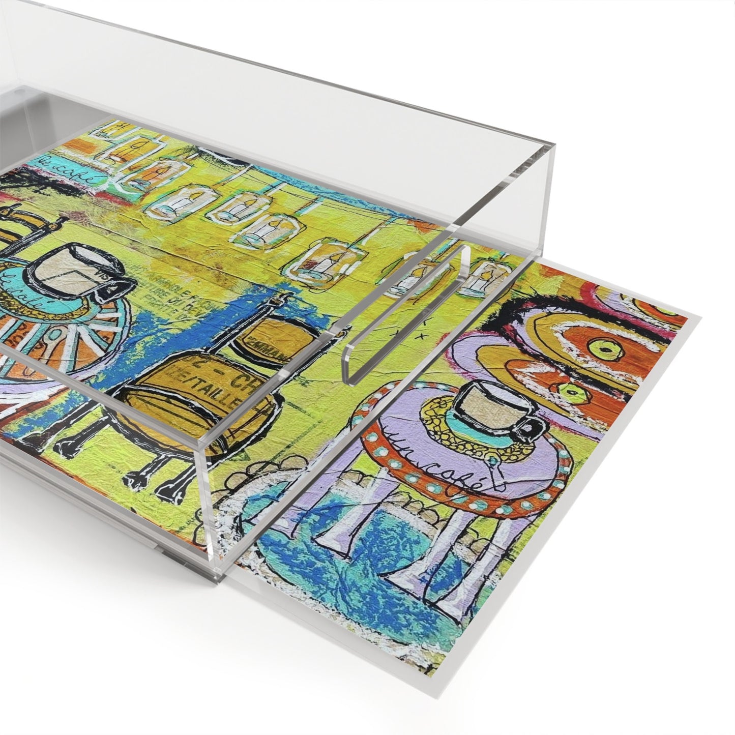 French cafe design, France inspired, coffee house art - Acrylic Serving Tray