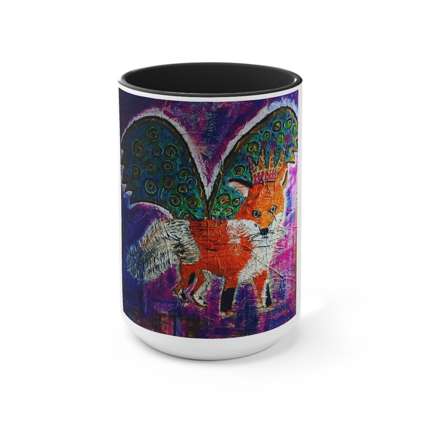 Two-Tone Coffee Mugs, 15oz - Fox King
