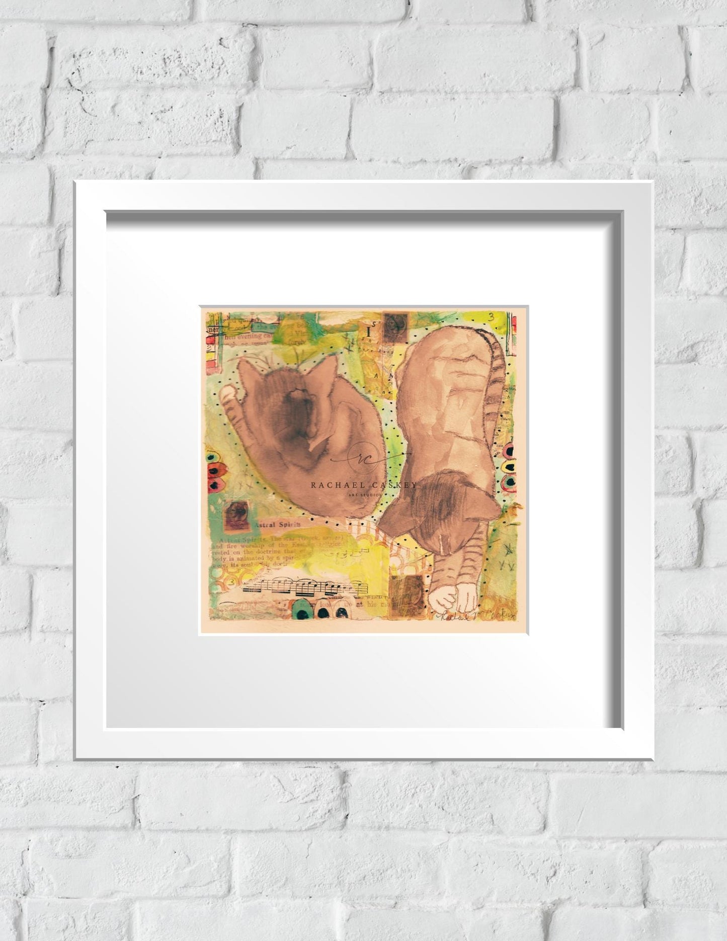 Cosmic Cat Dreams | Whimsical Printable Wall Art for Cat Lovers | 8x8 Digital Download  | Original Piece +5 Bonus Filters