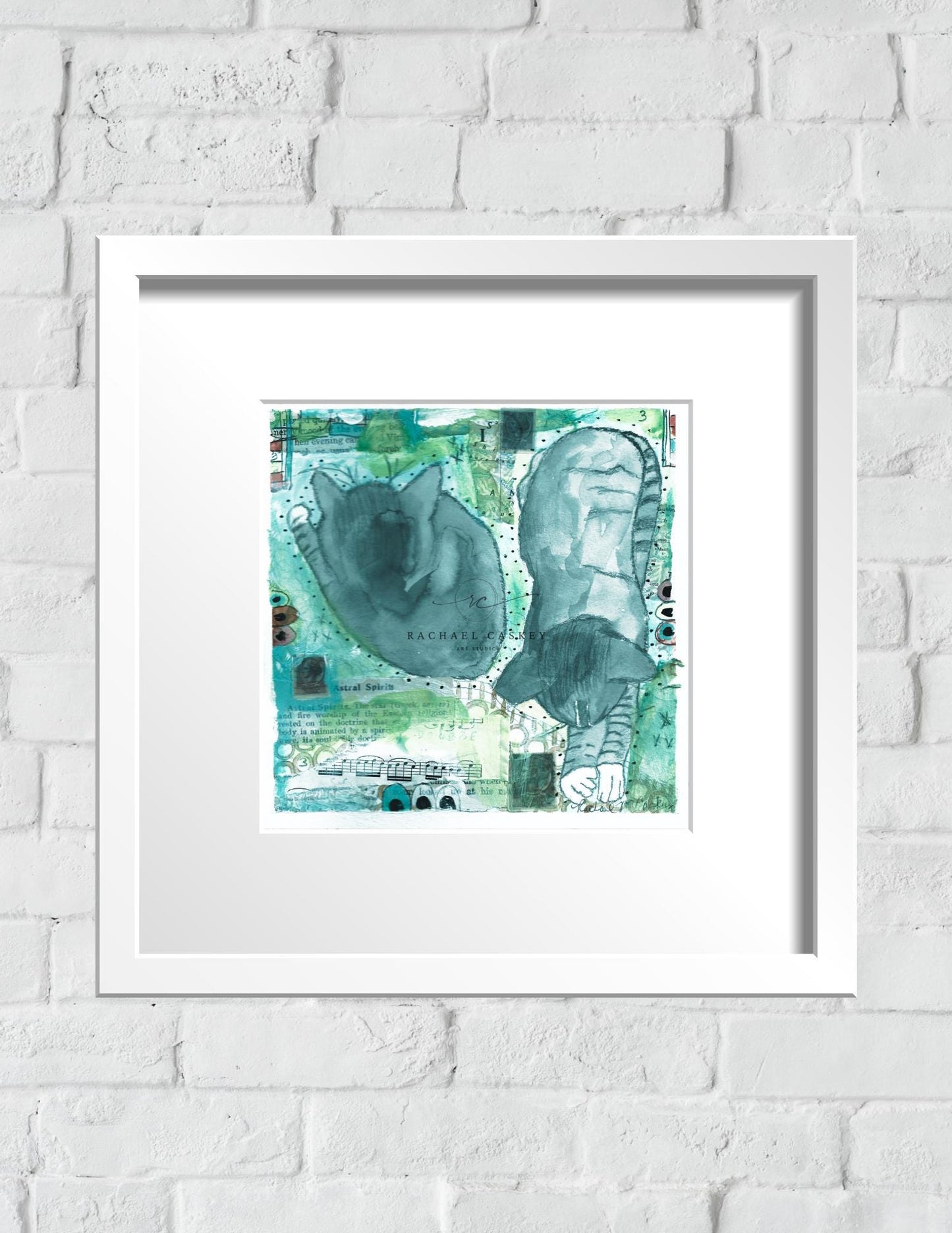 Cosmic Cat Dreams | Whimsical Printable Wall Art for Cat Lovers | 8x8 Digital Download  | Original Piece +5 Bonus Filters