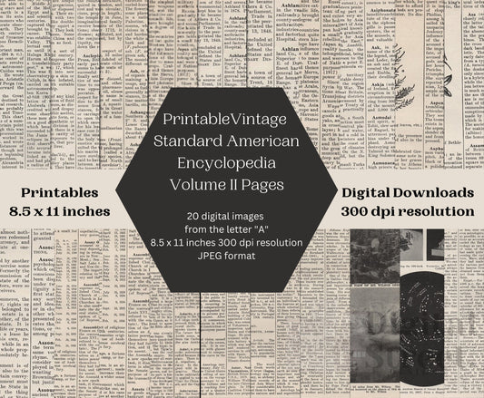 Vintage Encyclopedia Pages - digital backgrounds for art prints and commercial use