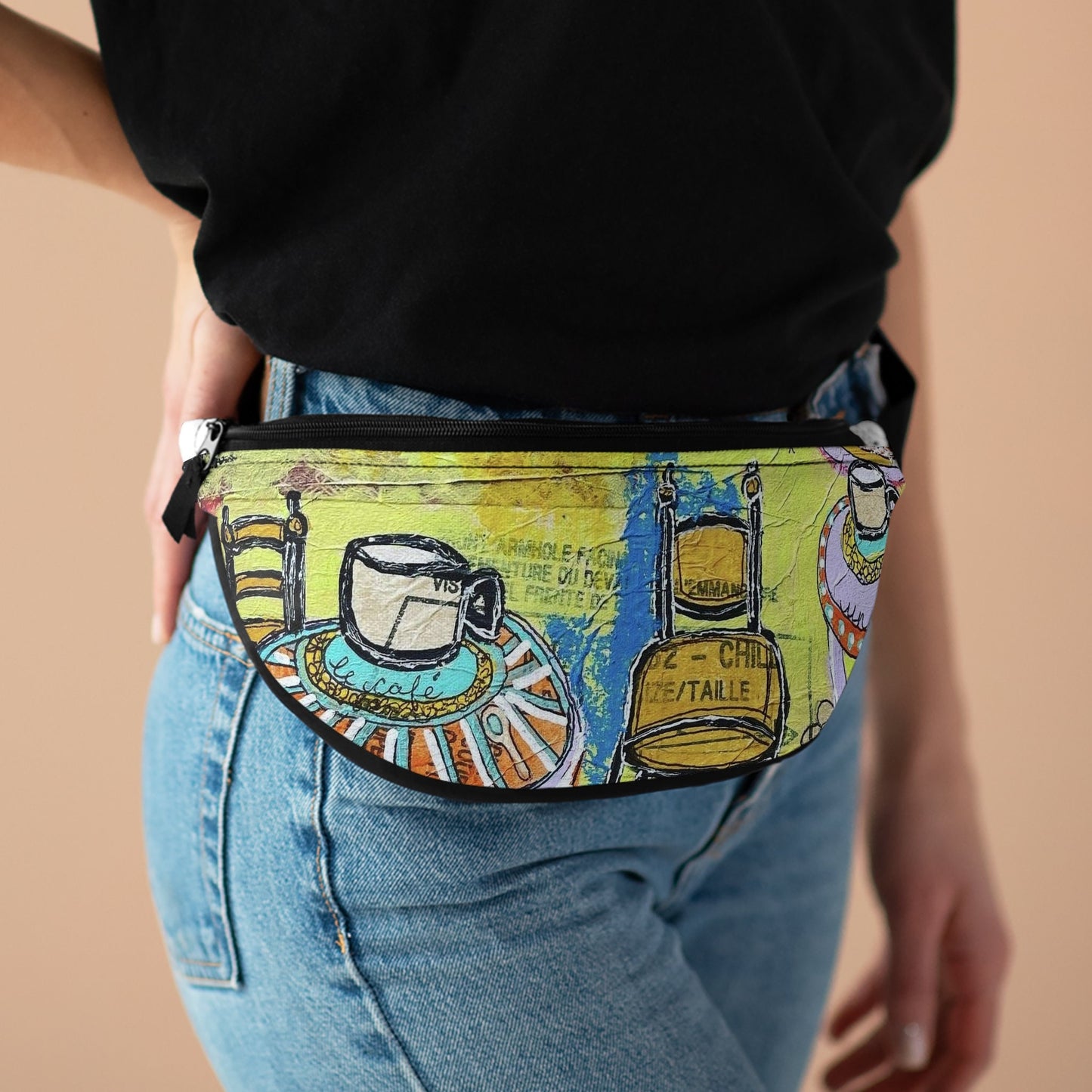 Fanny Pack - French Cafe design, France inspired, Coffee House Art
