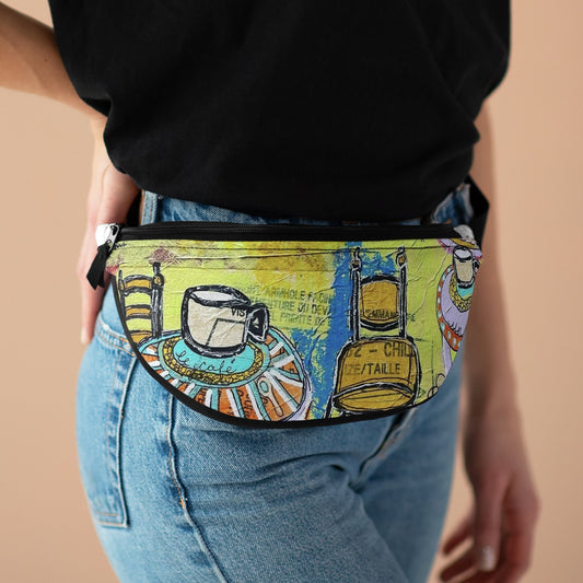 Fanny Pack - French Cafe design, France inspired, Coffee House Art