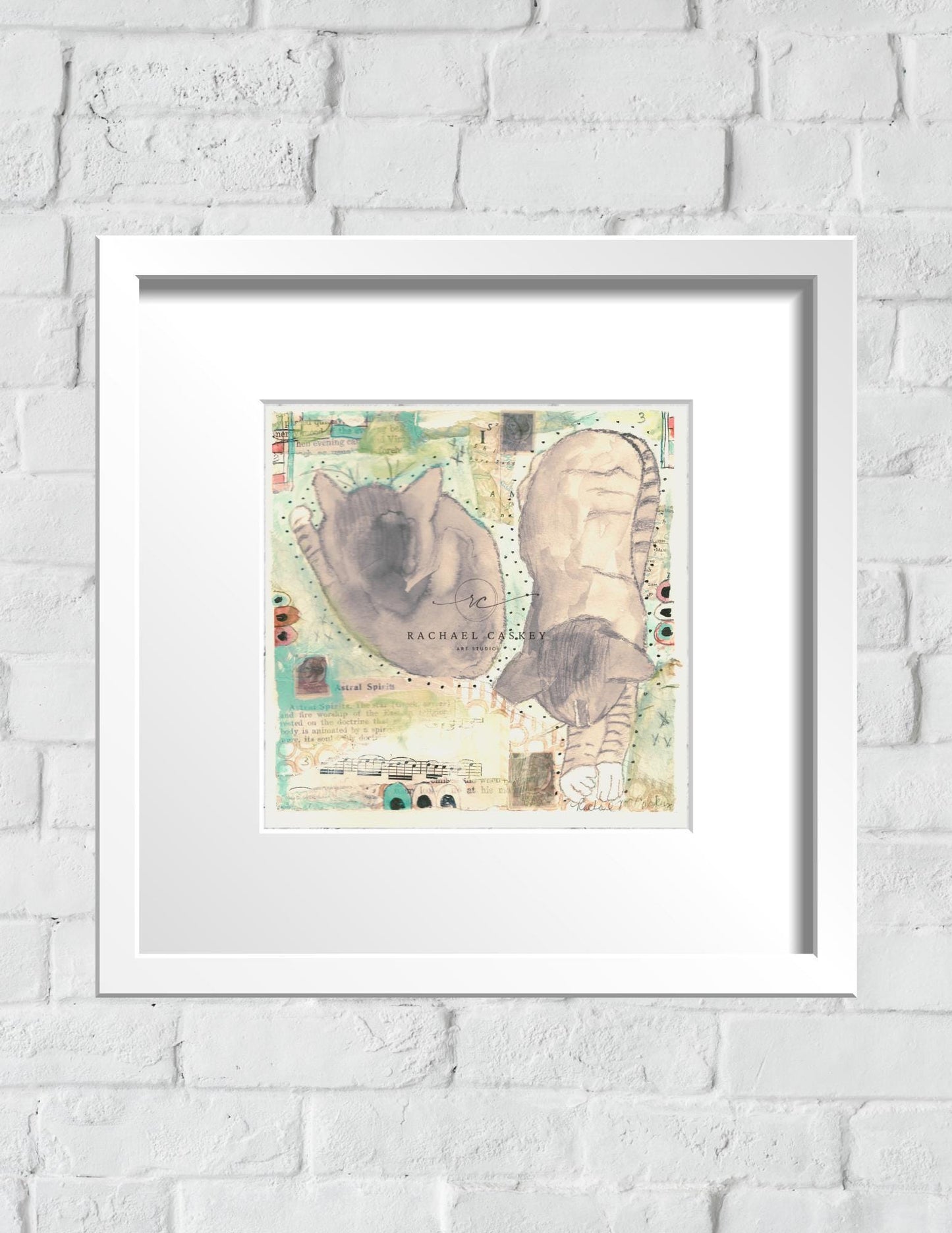 Cosmic Cat Dreams | Whimsical Printable Wall Art for Cat Lovers | 8x8 Digital Download  | Original Piece +5 Bonus Filters