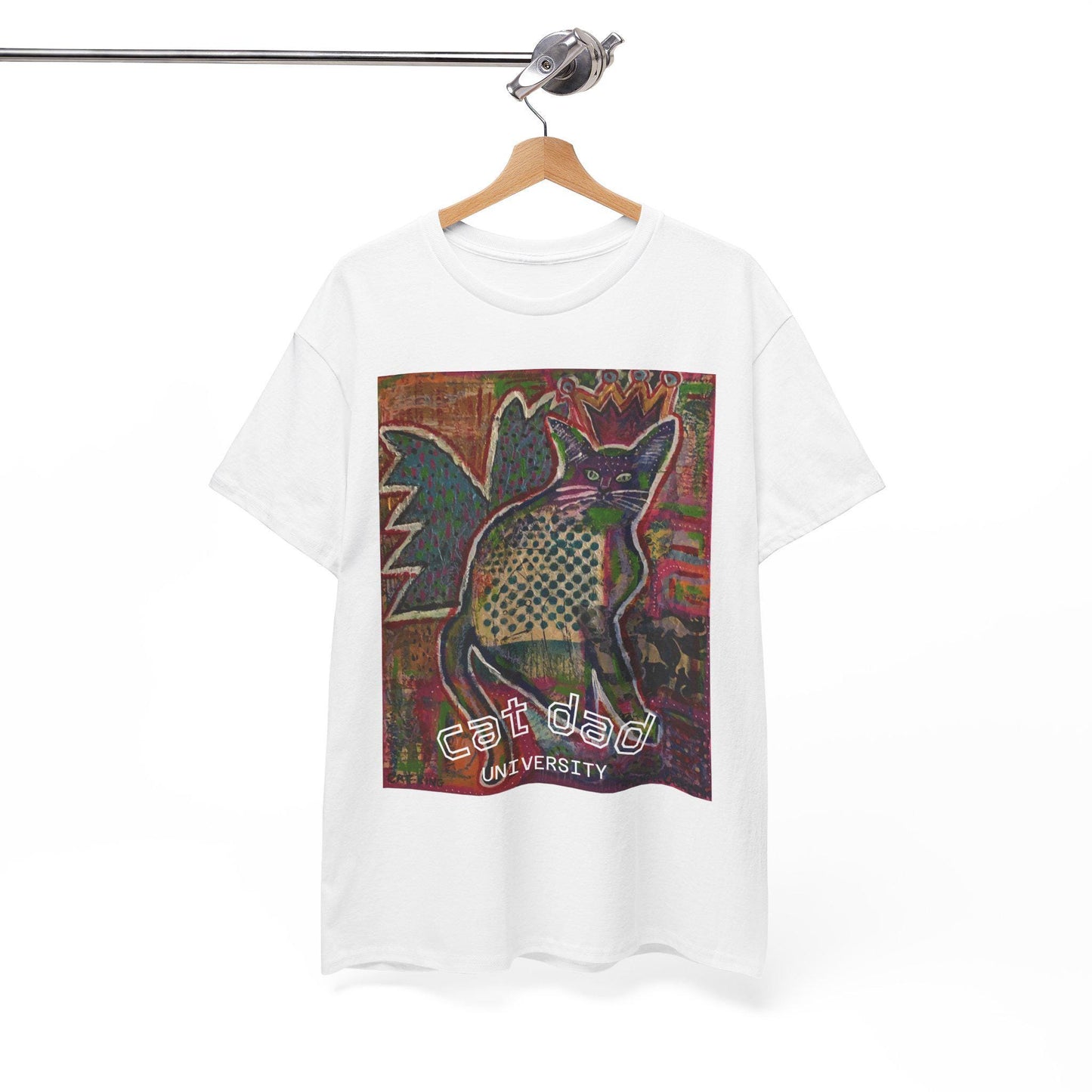 Cat Dad Unisex Tee, Father's Day Gift, Cat Lover T-Shirt, Original Cat Art Shirt, Heavy Cotton Top