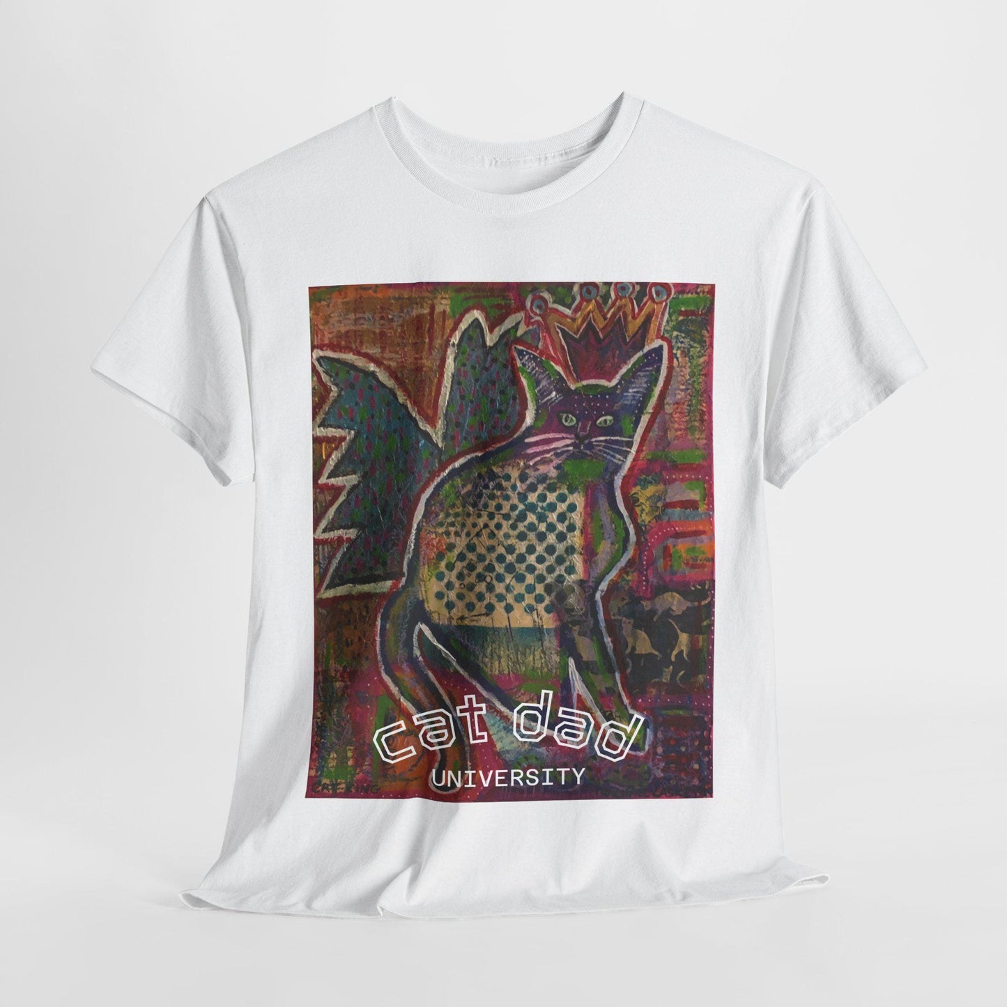 Cat Dad Unisex Tee, Father's Day Gift, Cat Lover T-Shirt, Original Cat Art Shirt, Heavy Cotton Top