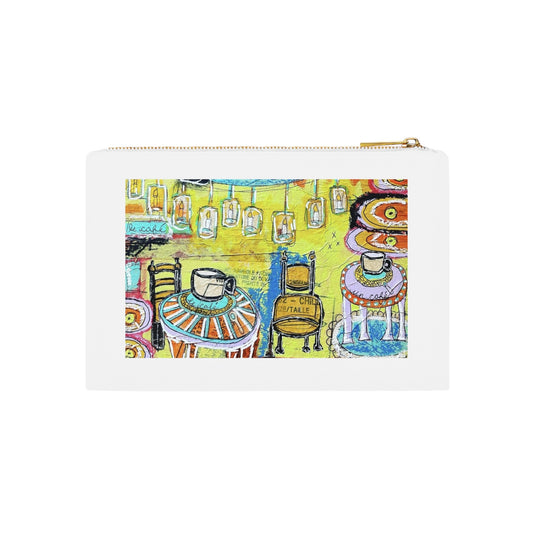 French Cafe Design, France inspired, French Coffee House Art - Cosmetic Bag