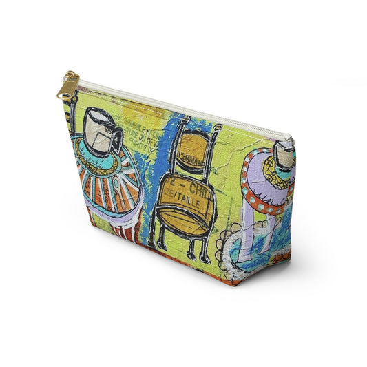 French cafe design, France inspired, Coffee House Art - Accessory Pouch w T-bottom