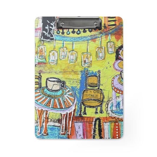 French Cafe Design, France inspired, French Coffee House Art - Clipboard