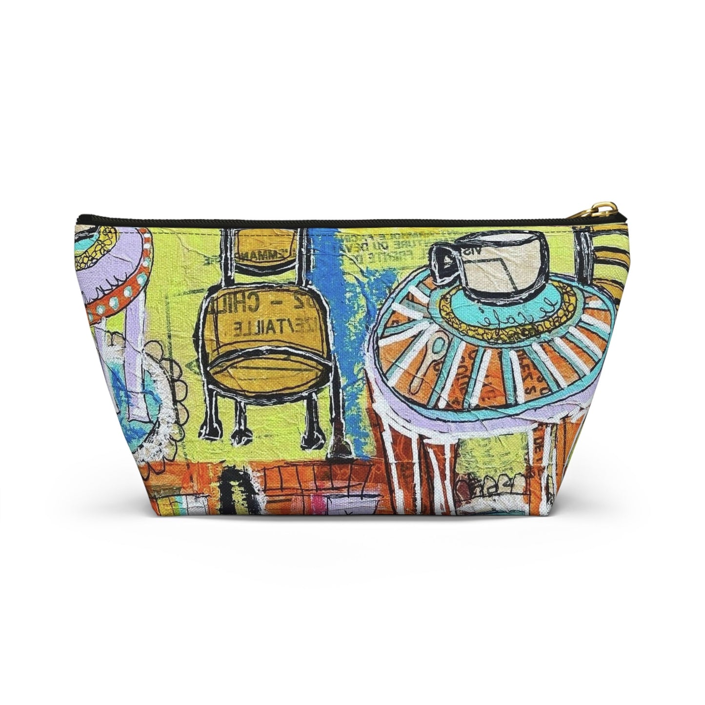French cafe design, France inspired, Coffee House Art - Accessory Pouch w T-bottom