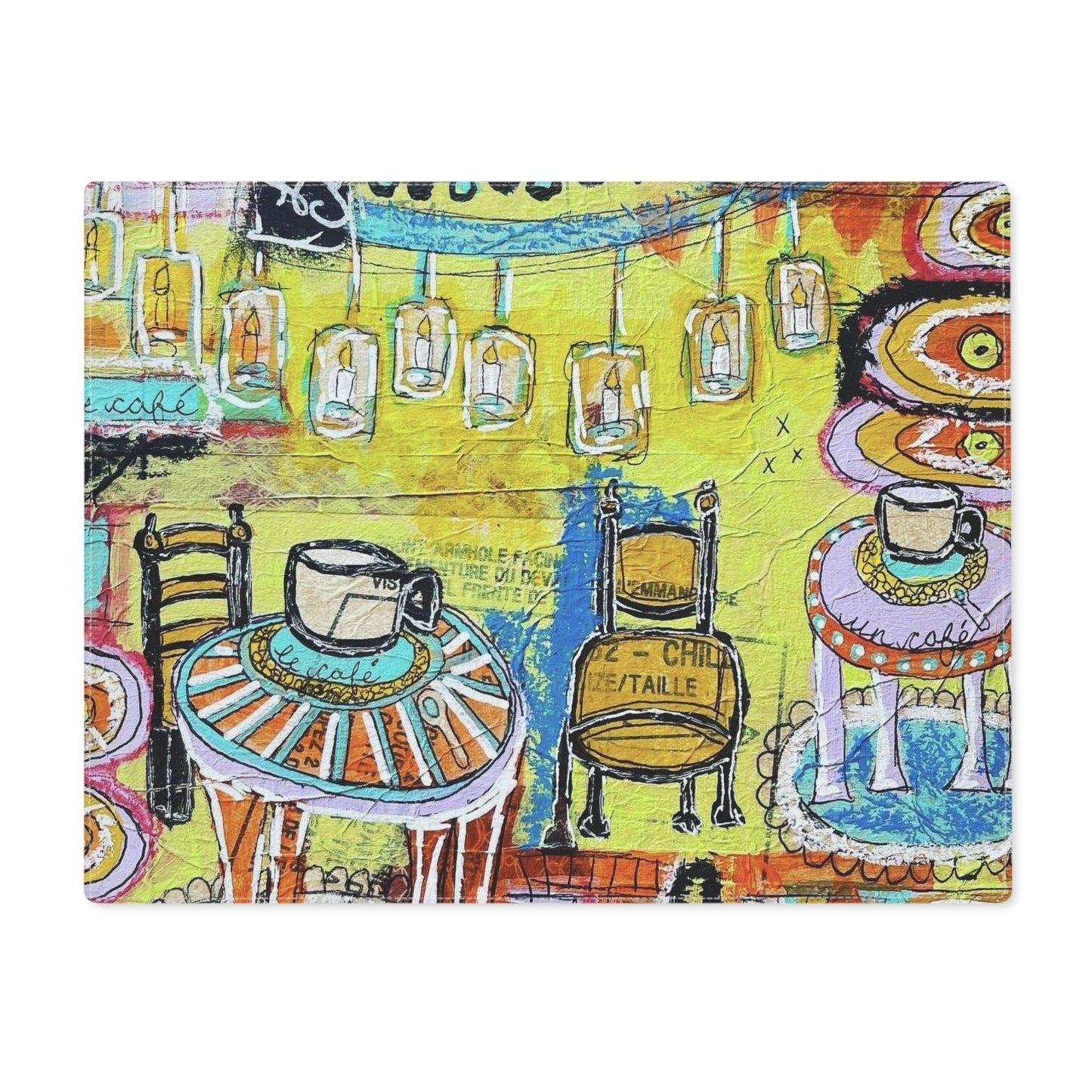 Placemat - French Cafe inspired, French Cafe design, Coffee House Art, 1pc