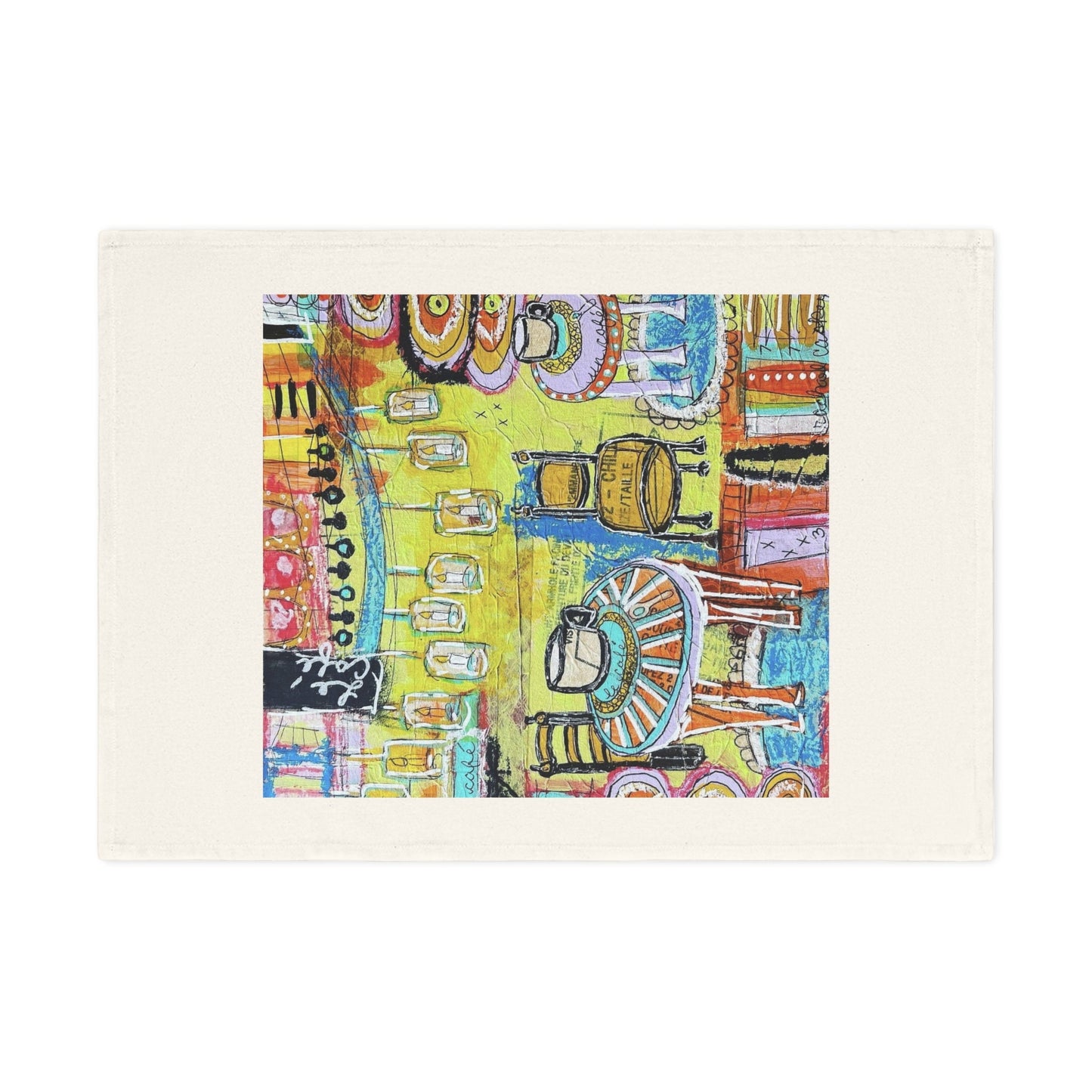 French Cafe design, France inspired, Coffee House Art - Cotton Tea Towel