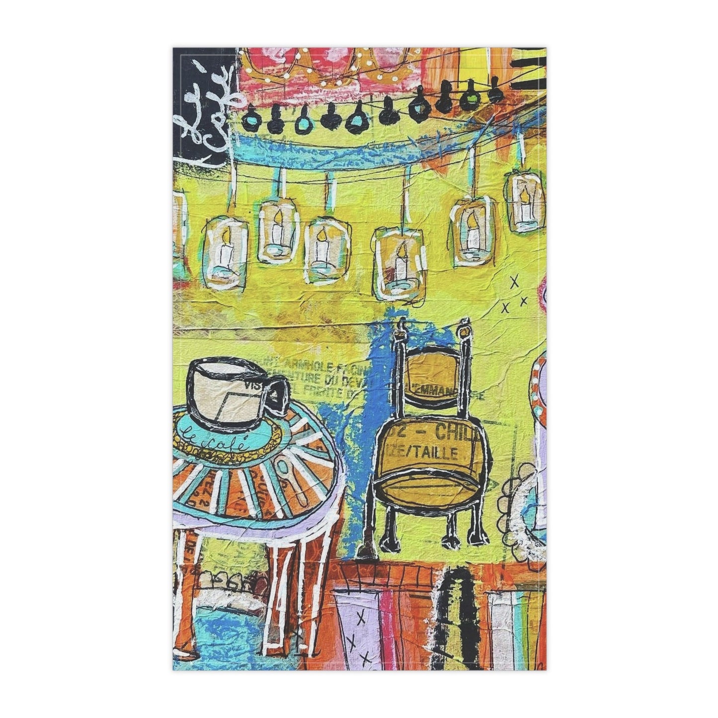 Kitchen Towel - French inspired, French Cafe Design, Coffee House Art