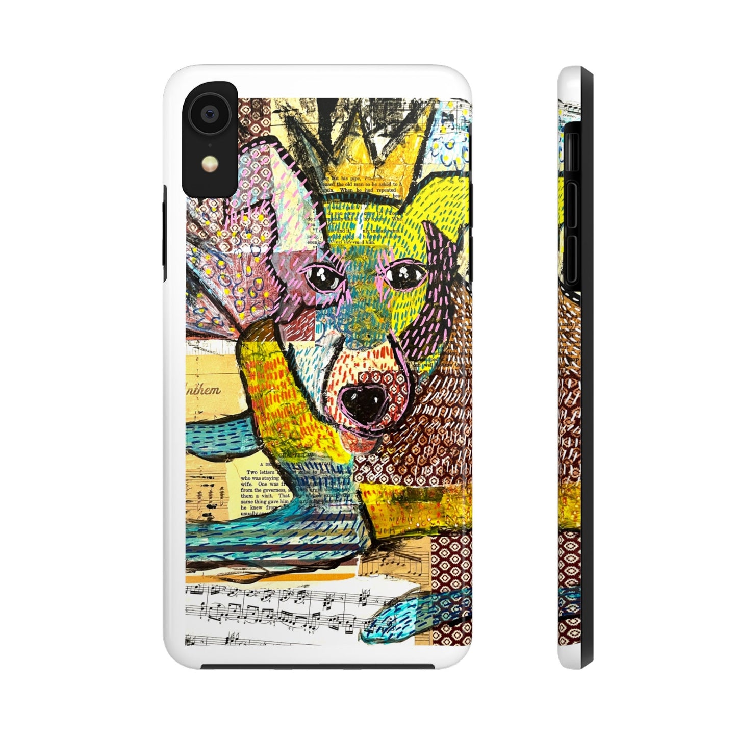 Tough Phone Cases - Mixed Media Dog Design, dog, i love dogs, doggo, dog design