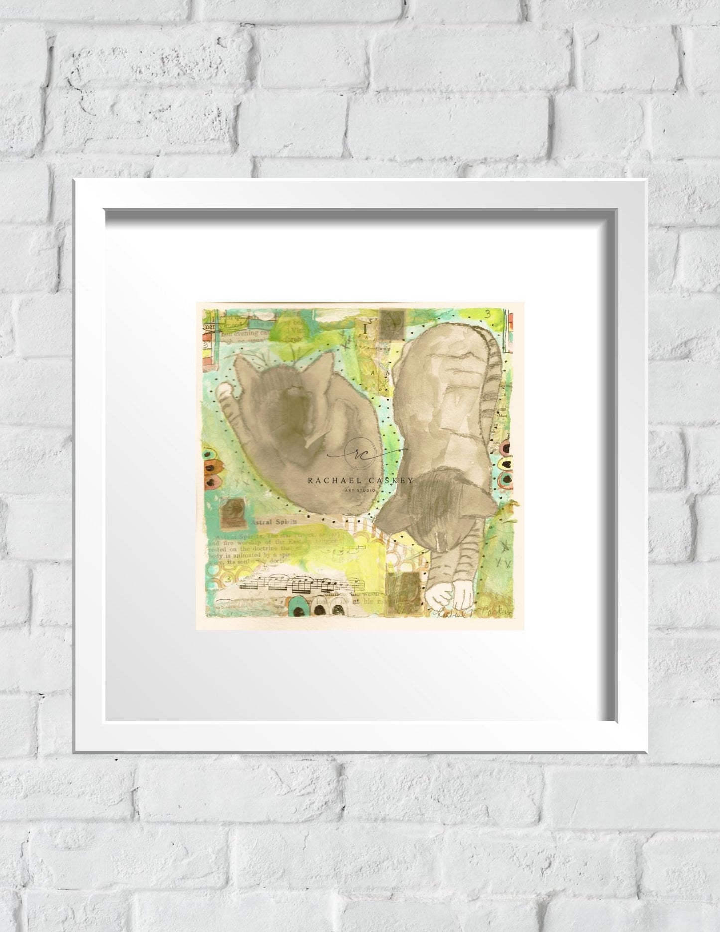 Cosmic Cat Dreams | Whimsical Printable Wall Art for Cat Lovers | 8x8 Digital Download  | Original Piece +5 Bonus Filters